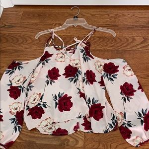 off the shoulder flowered top